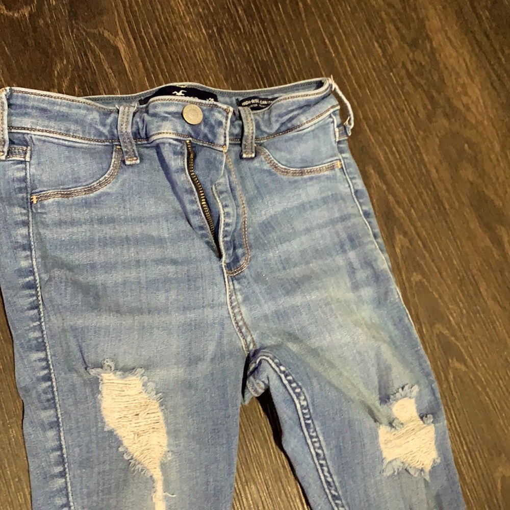 Blue ripped jeans